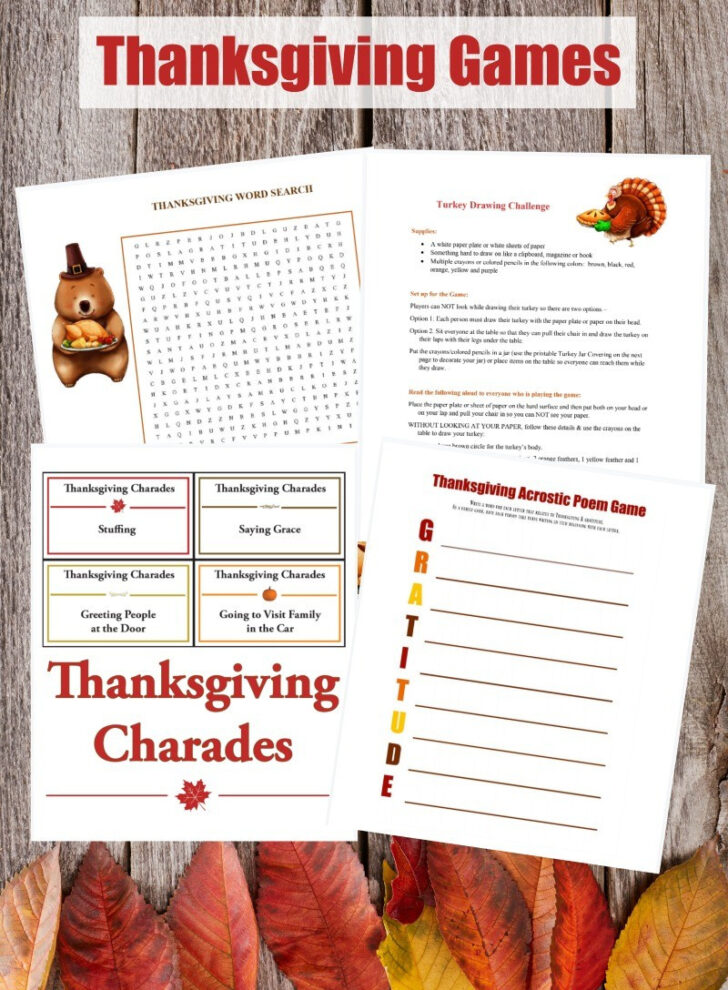 Thanksgiving Printables Games