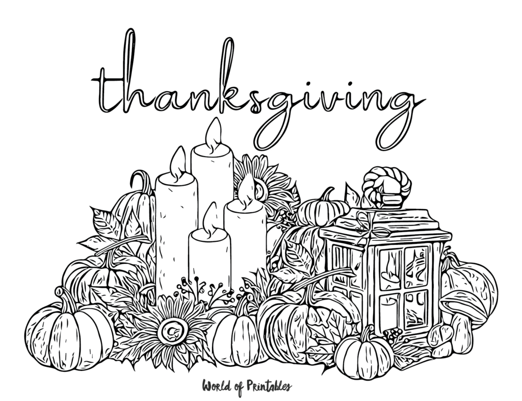 150 Best Free Thanksgiving Coloring Pages - World Of Printables for Thanksgiving Printable Coloring Pages For Adults