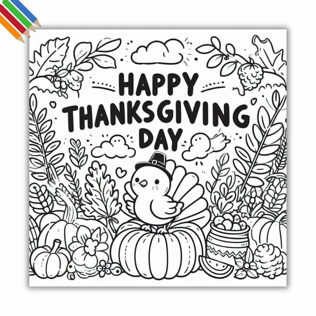 18 Thanksgiving Coloring Pages (Free Printables Pdf) inside Thanksgiving Day Printables