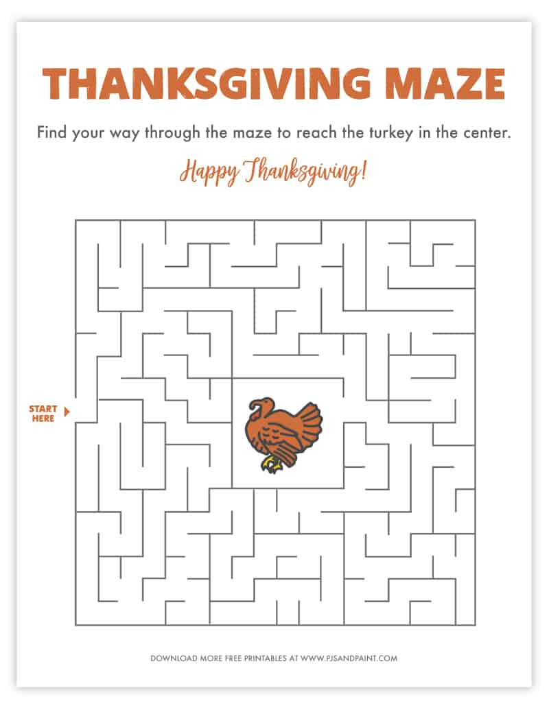 19 Free Printable Thanksgiving Games And Activities in Thanksgiving Free Printable Games