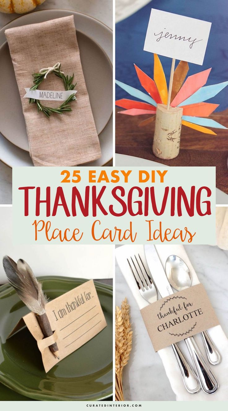 25 Awesome Diy Thanksgiving Place Card Ideas for Thanksgiving Table Cards Ideas