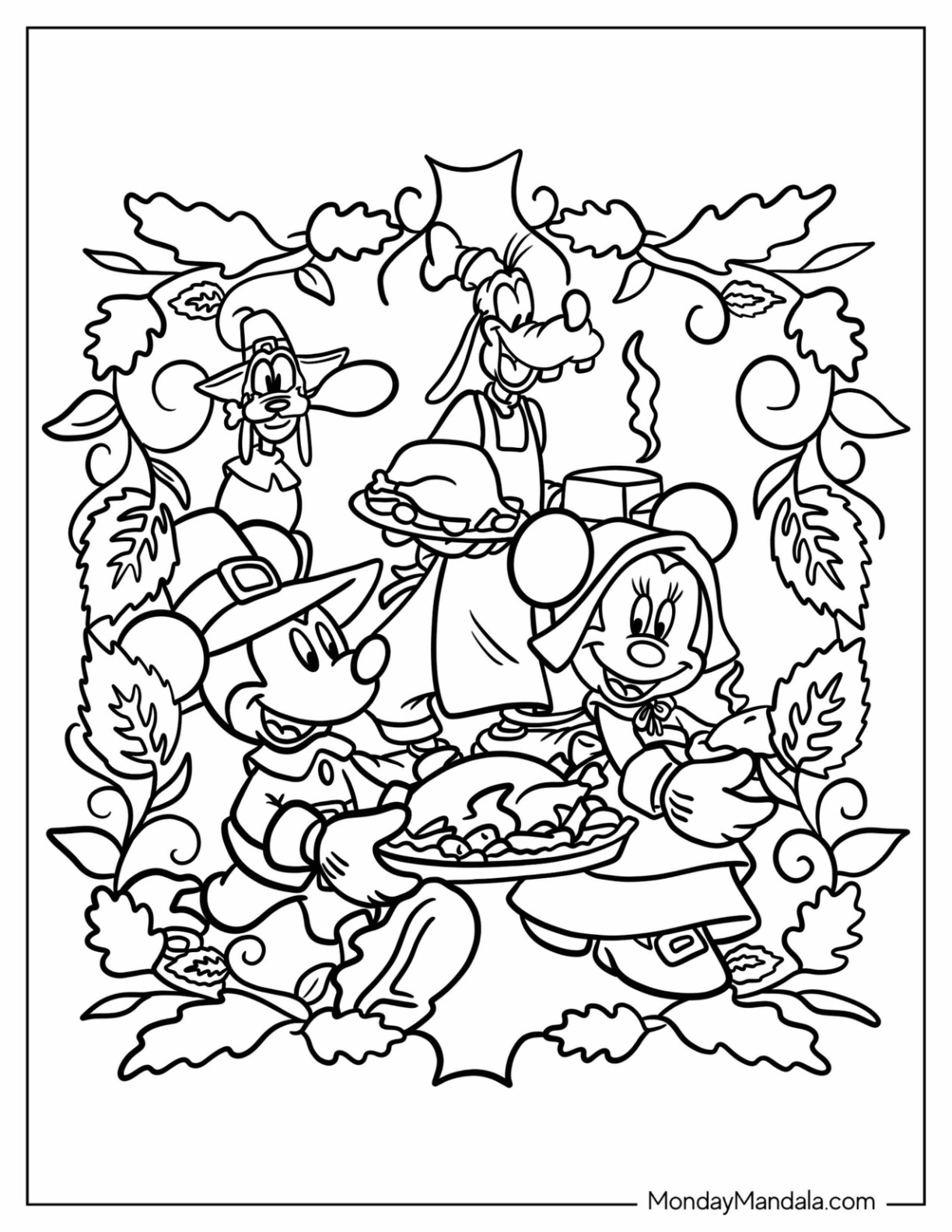 28 Disney Thanksgiving Coloring Pages (Free Printables) intended for Disney Printable Thanksgiving Coloring Pages