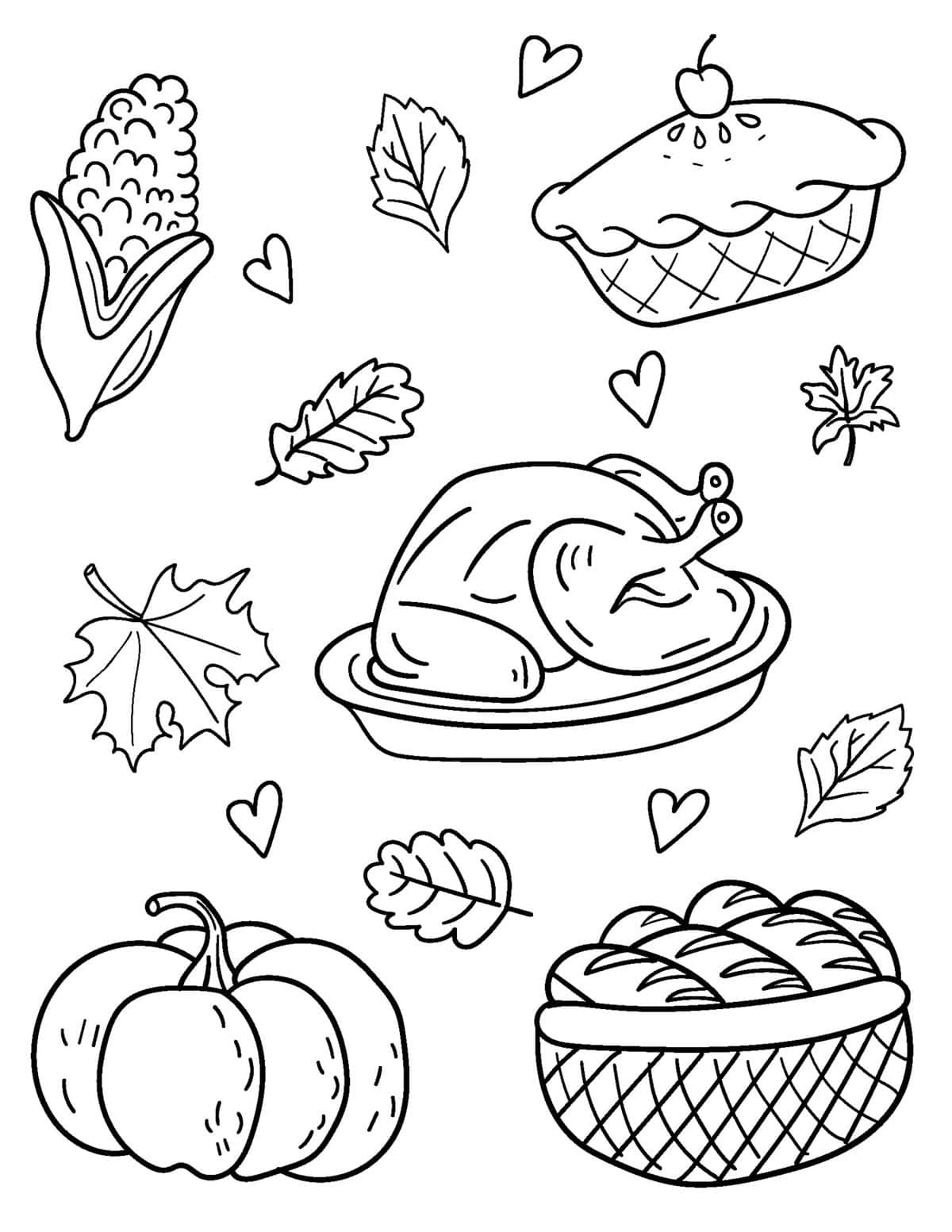 30 Free Thanksgiving Coloring Pages For Kids And Adults - Prudent inside Free Printable Thanksgiving Food Coloring Pages