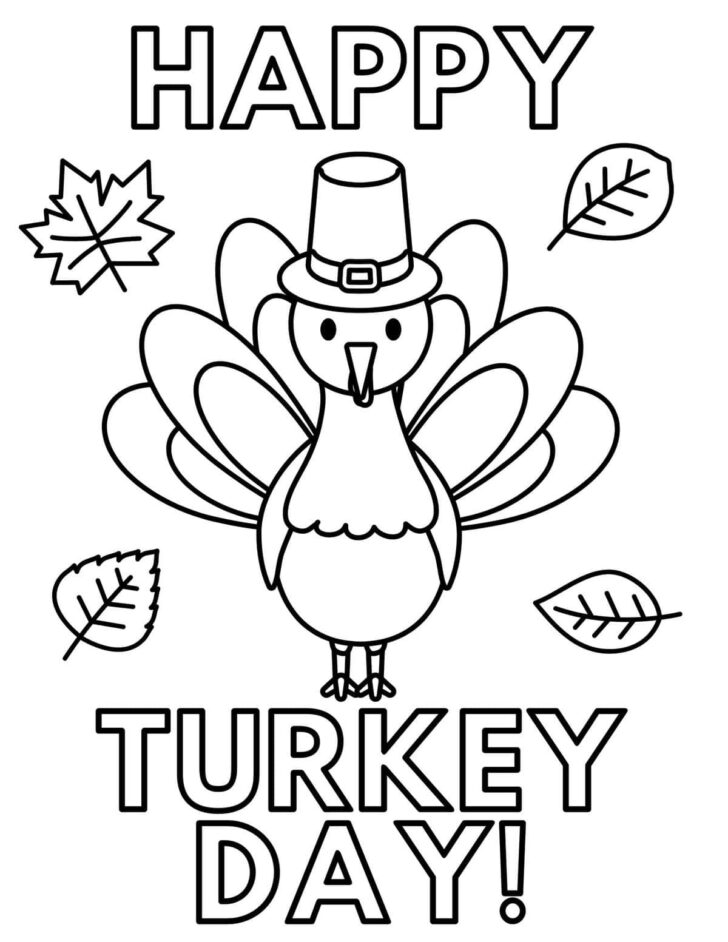 Free Printable Cute Thanksgiving Turkey Coloring Pages