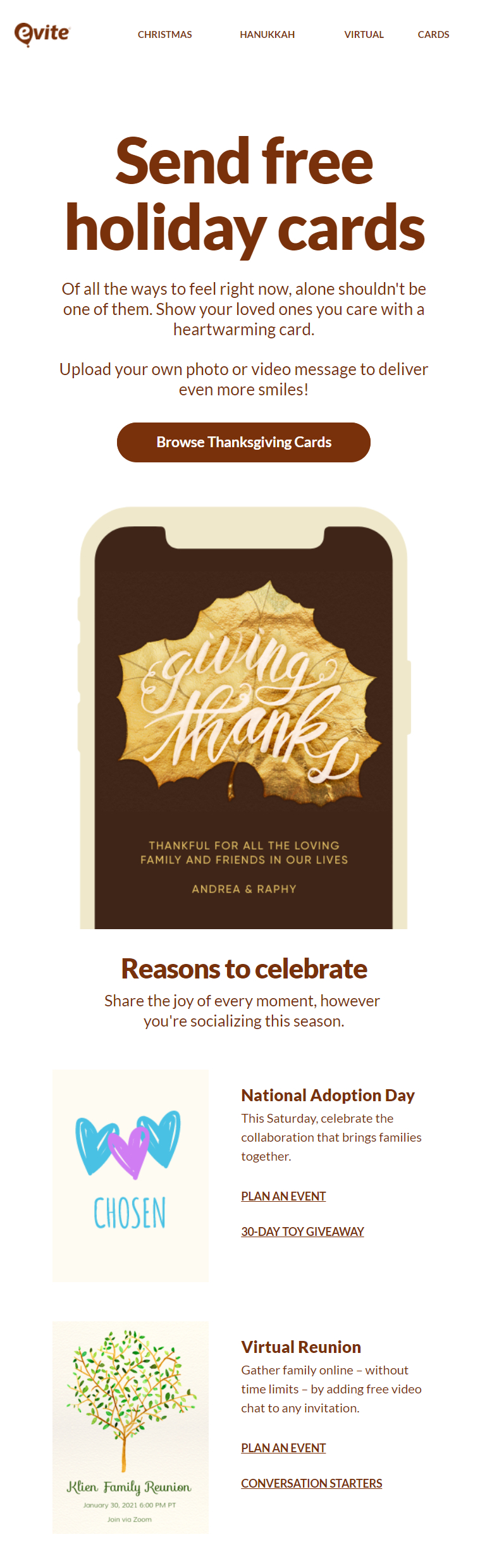 31 Ways To Design Your Thanksgiving Email Template &amp;amp; Subject Line for Thanksgiving Cards Email