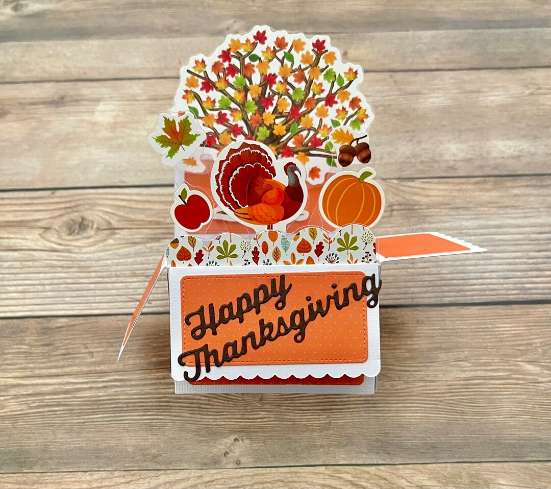 3D Box Pop Fall Thanksgiving Card L Happy Thanksgiving L Turkey for Creative Thanksgiving Cards