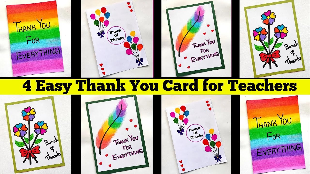 4 Easy Thank You Card For Teachers | Handmade Thanks Giving Card | Diy Card Ideas | Greeting Card with regard to Thanksgiving Cards Ideas For Teachers