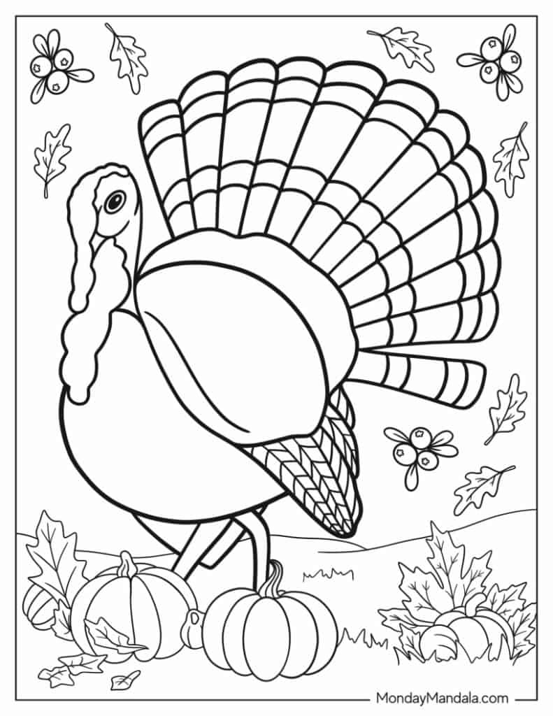 50 Thanksgiving Coloring Pages (Free Pdf Printables) for Free Printable Coloring Pages For Thanksgiving