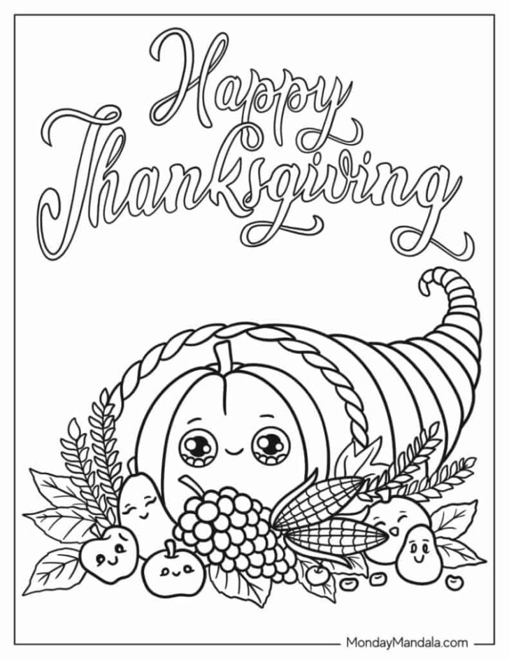 Thanksgiving 2024 Coloring Pages Printable