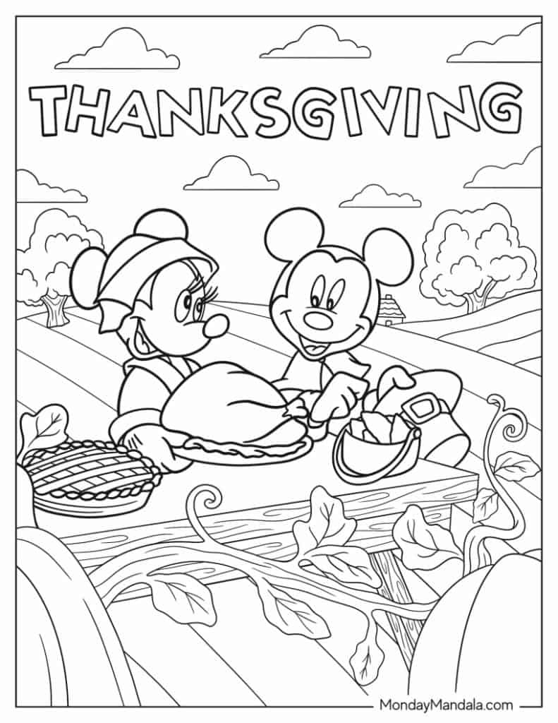 50 Thanksgiving Coloring Pages (Free Pdf Printables) throughout Disney Printable Thanksgiving Coloring Pages