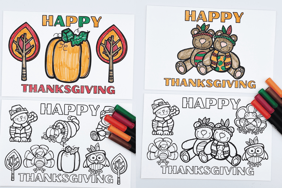 6 Free Printable Thanksgiving Cards To Color For Kids throughout Printable Thanksgiving Cards to Color