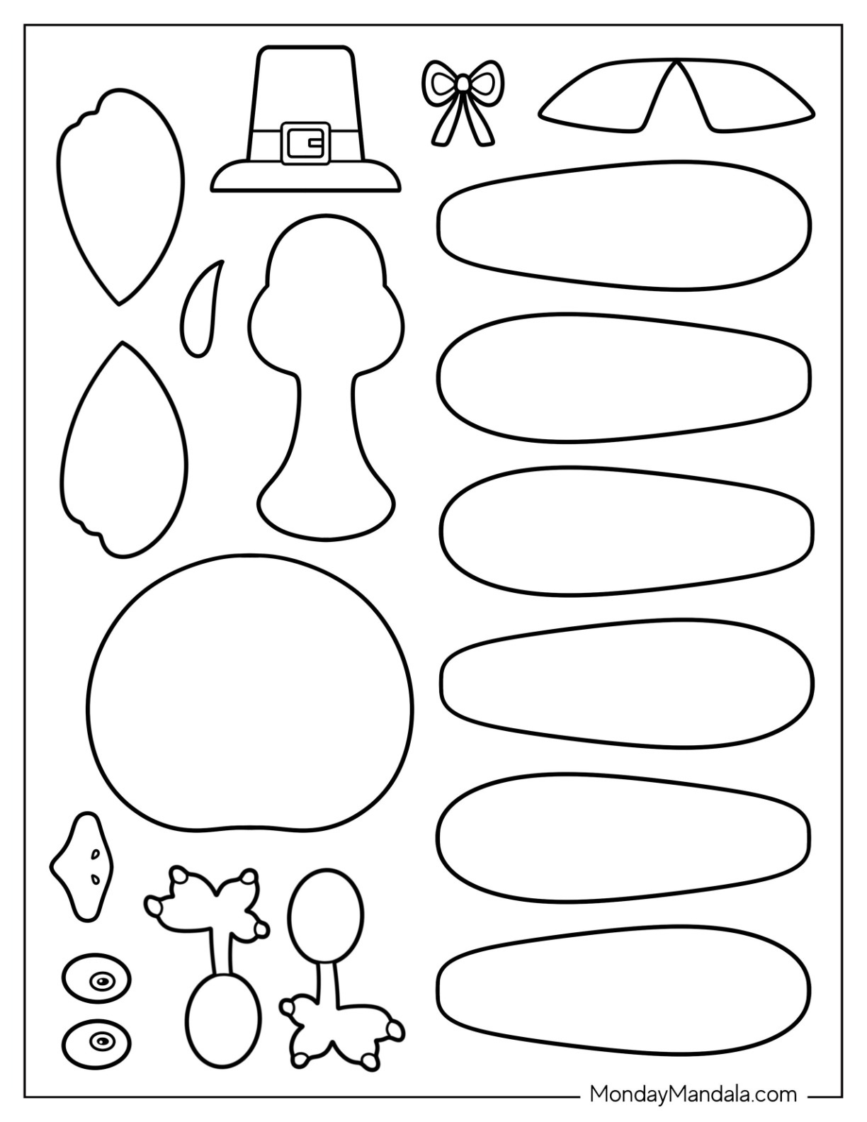 62 Turkey Templates (Free Pdf Printables) pertaining to Printable Thanksgiving Cut Outs