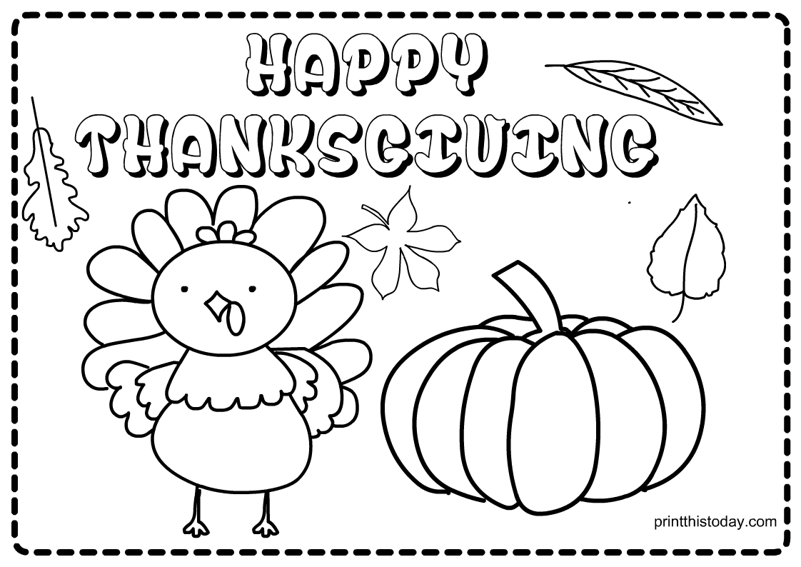 7 Free Printable Thanksgiving Placemats For Kids throughout Printable Thanksgiving Placemats