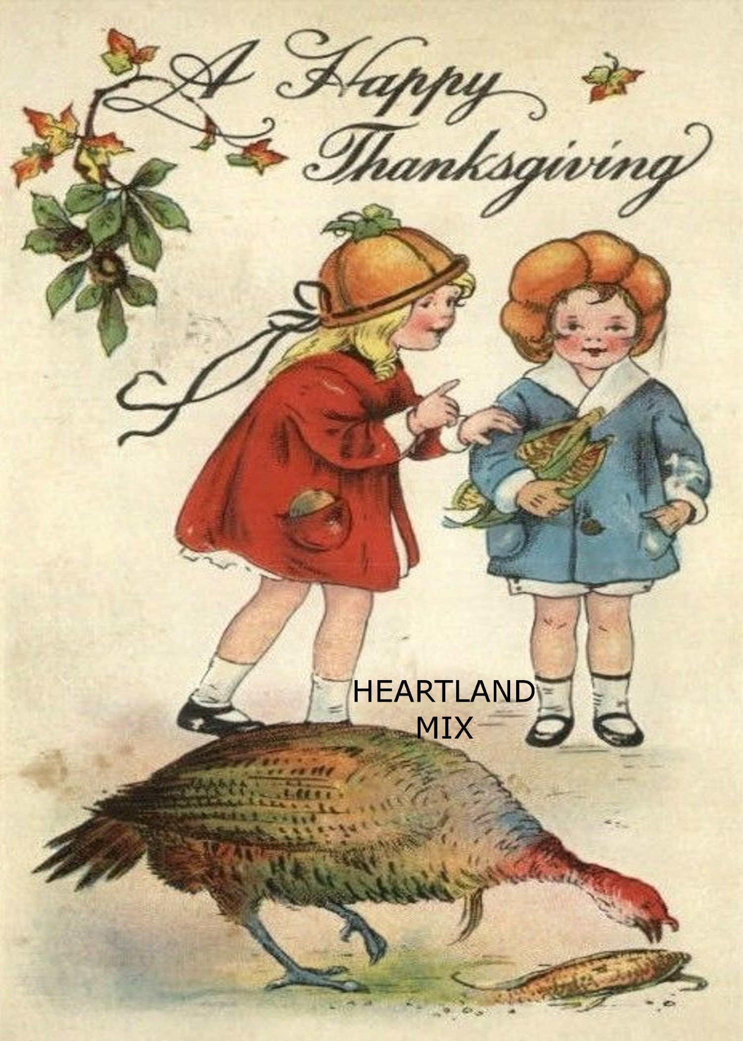 Antique Vintage Thanksgiving Turkey Digital Download Printable for Vintage Thanksgiving Cards