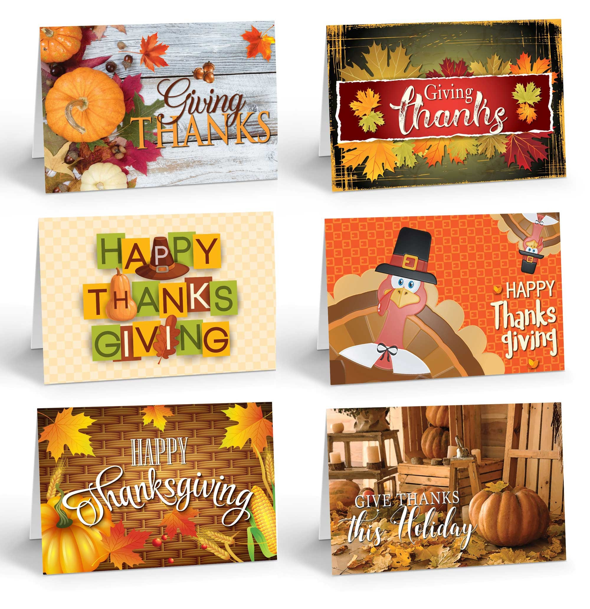 Assorted Thanksgiving Cards Blank Thanksgiving Day Cards 12 Cards with Thanksgiving Cards Blank