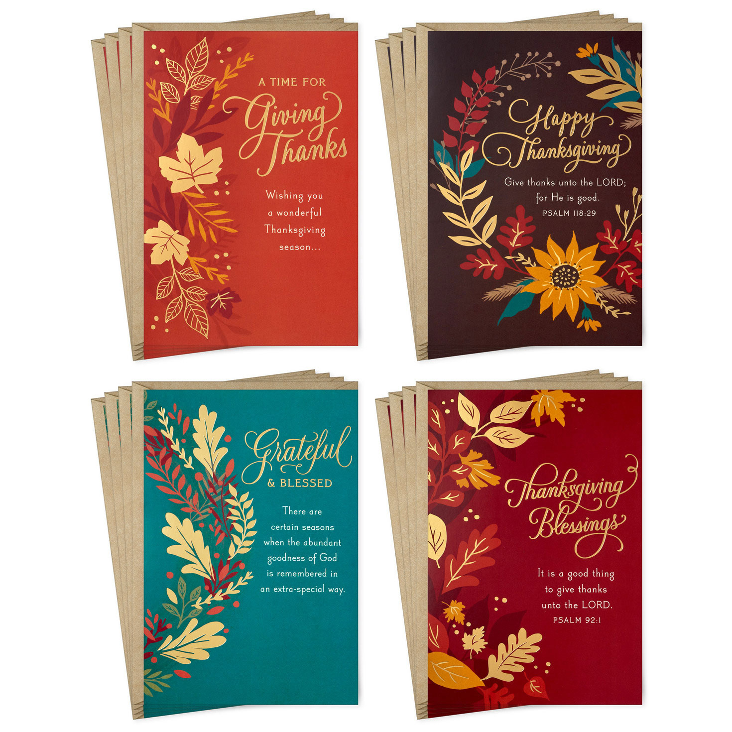 Blessings Religious Assorted Boxed Thanksgiving Cards, Pack Of 16 for Hallmark Cards Thanksgiving