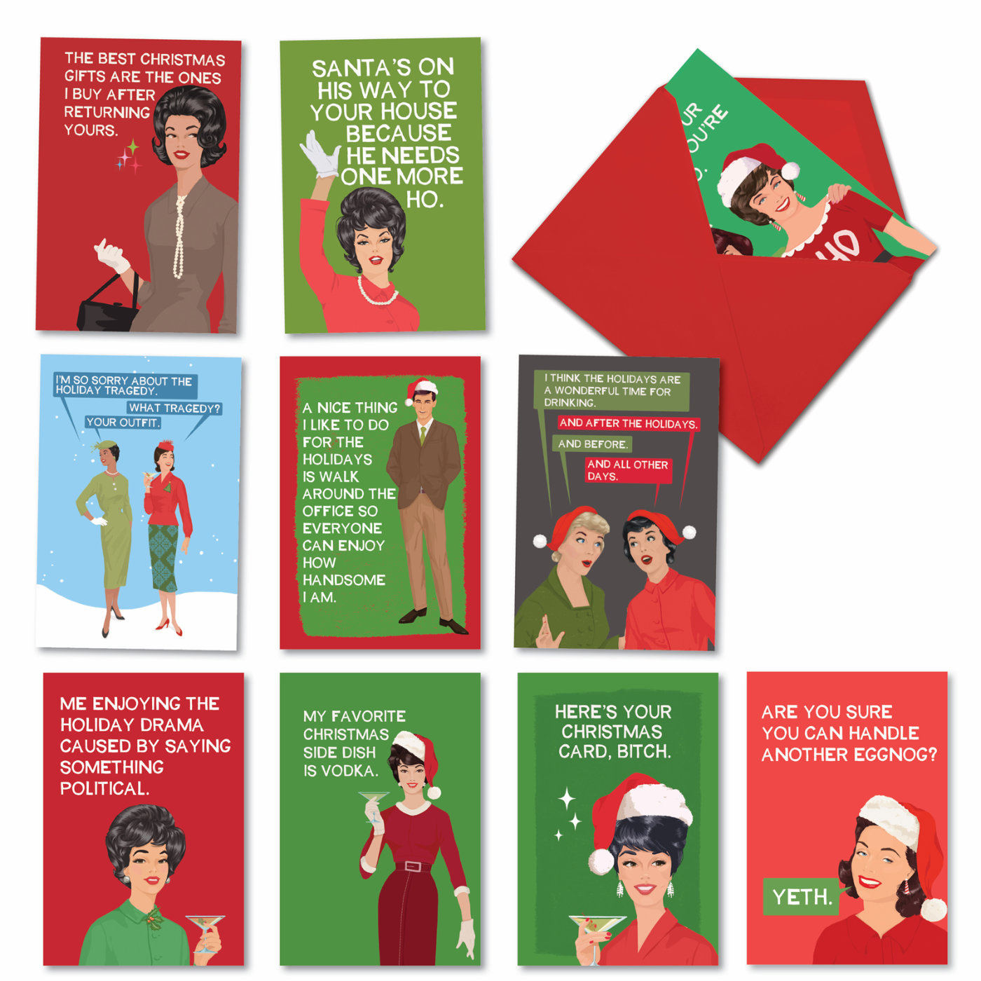 Blunt For The Holidays: Funny Merry Christmas Assortment Of 10 in Blunt Cards Thanksgiving