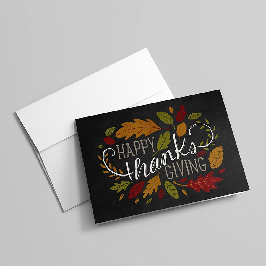 Breezy Fall Leaves - Thanksgiving Greeting Cardscardsdirect for Black Thanksgiving Cards