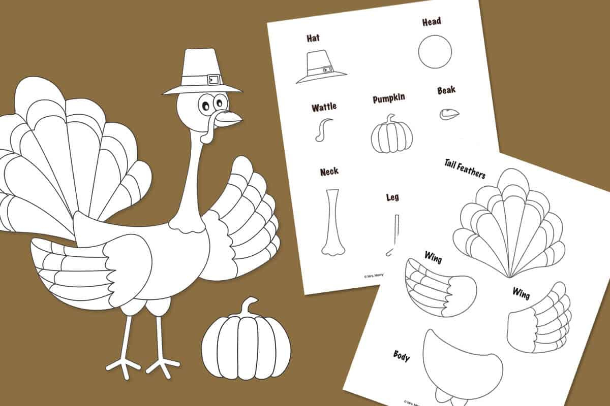 Build A Turkey - Thanksgiving Kid Craft | Mrs. Merry within Thanksgiving Arts And Crafts Printables