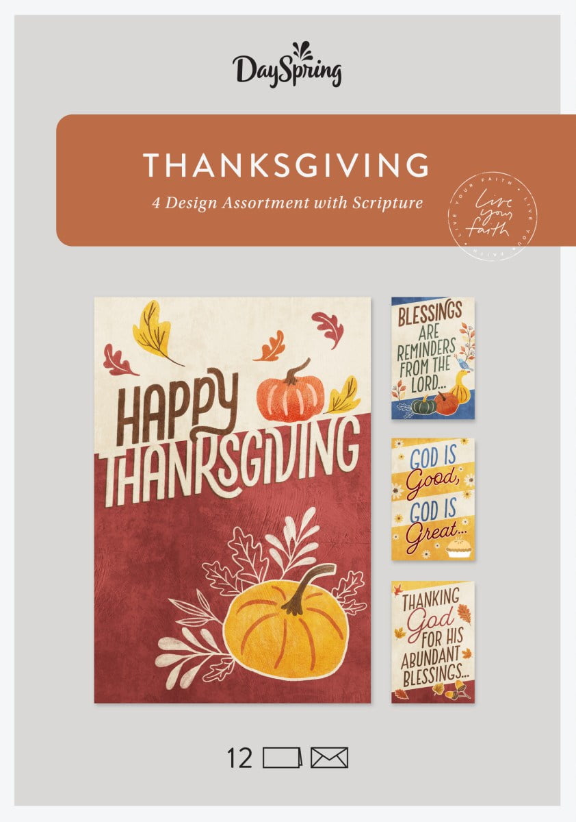 Card-Boxed-Thanksgiving-Blessings (Box Of 12) - Walmart in Boxed Thanksgiving Cards