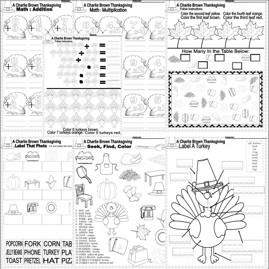 Charlie Brown Thanksgiving Read Aloud Tv Book Companion Reading inside Free Printable Charlie Brown Thanksgiving Worksheet