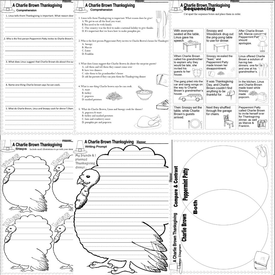 Charlie Brown Thanksgiving Read Aloud Tv Book Companion Reading throughout A Charlie Brown Thanksgiving Math Worksheet Answers