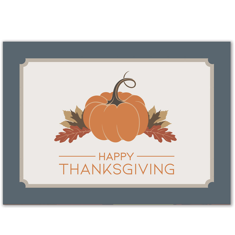 Classic Thanksgiving Pumpkin Greeting Card - 5068 | Warwick for Thanksgiving Holiday Cards