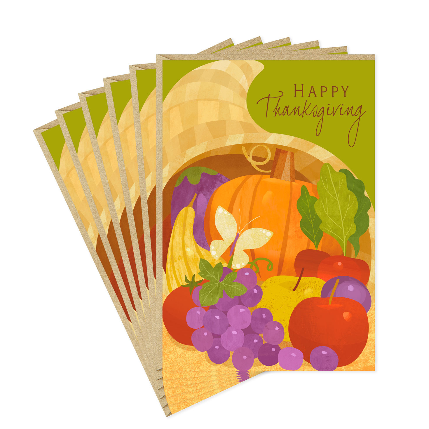 Cornucopia Happy Thanksgiving Cards, Pack Of 6 - Boxed Cards intended for Thanksgiving Cards Packs