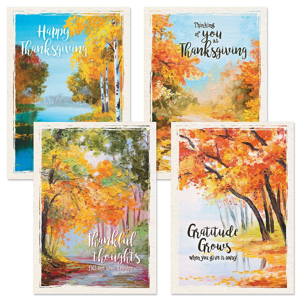 Current Painterly Thanksgiving Cards - Fall Leaves, Themed Holiday within Current Thanksgiving Cards