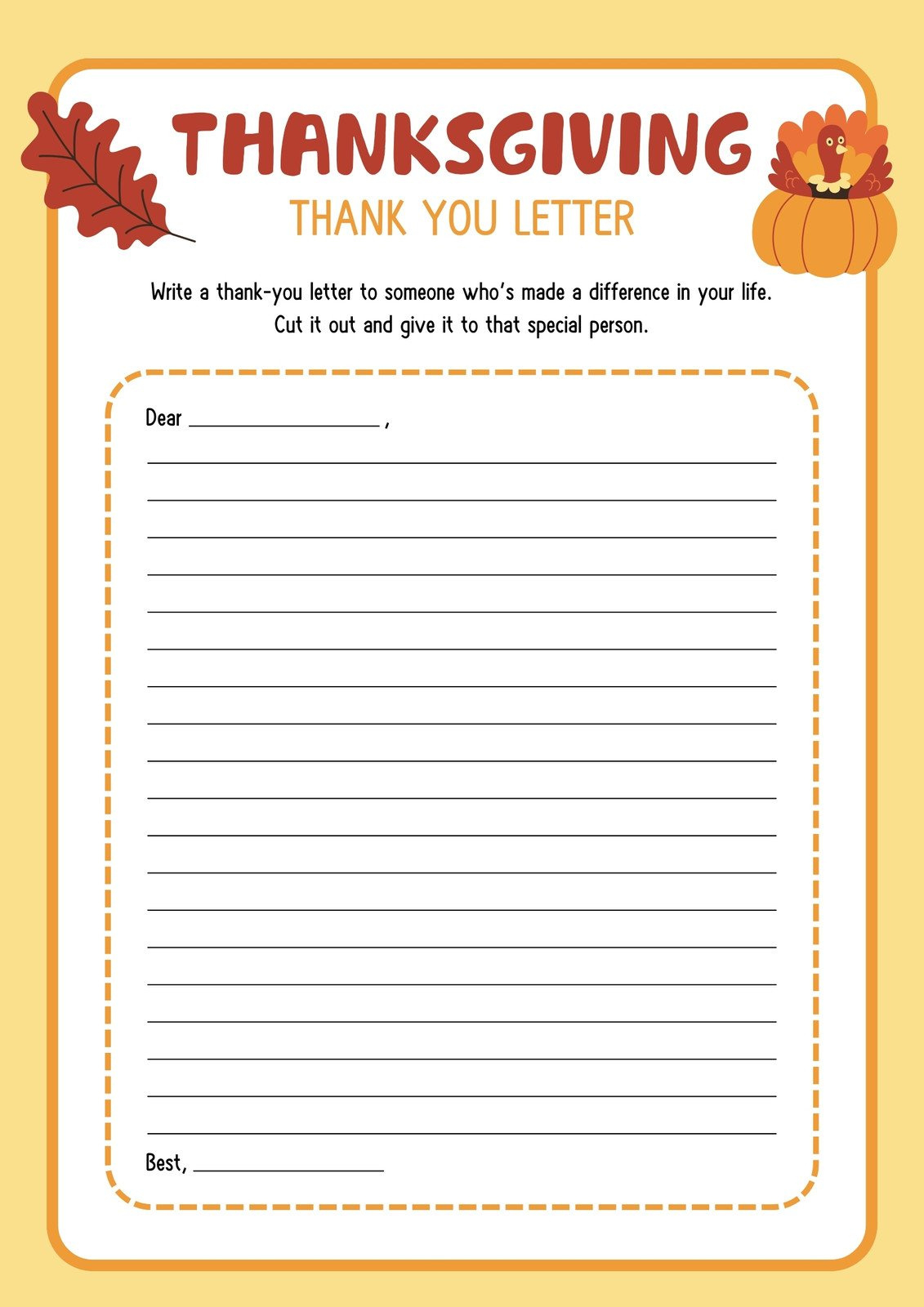 Customize 257+ Thanksgiving Worksheet Templates Online - Canva in Free Printable Thanksgiving Writing Paper