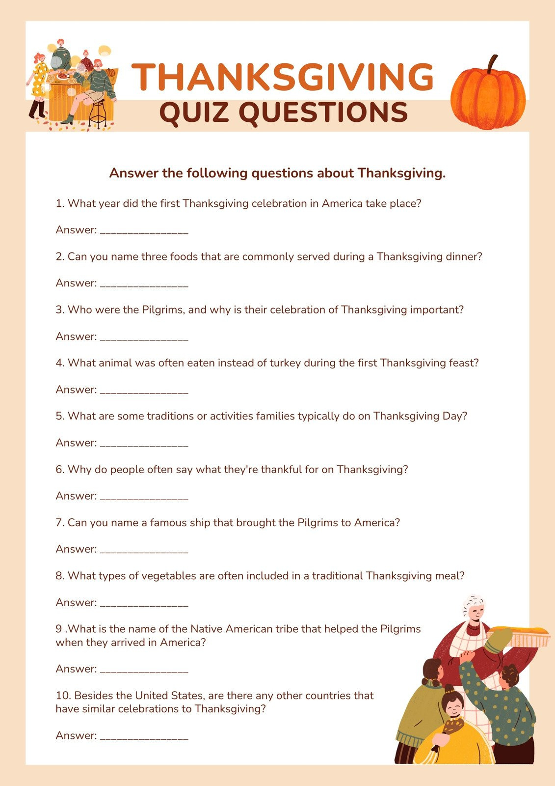 Customize 261+ Thanksgiving Worksheet Templates Online - Canva inside How Thanksgiving Dinner Affects Your Body Worksheet Answers