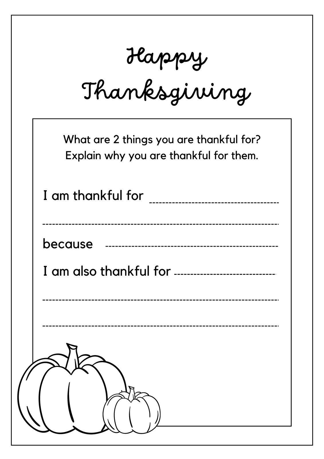 Customize 261+ Thanksgiving Worksheet Templates Online - Canva inside Thanksgiving Writing Worksheets