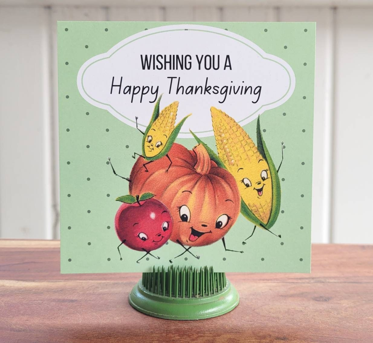 Cute Retro Happy Thanksgiving Cards, Kitschy Anthropomorphic in Happy Thanksgiving Vintage Cards