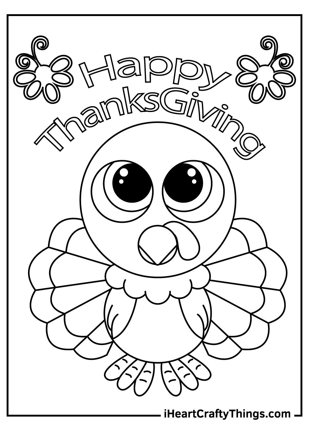 Cute Thanksgiving Turkey Coloring Pages in Coloring Pages For Thanksgiving Printable