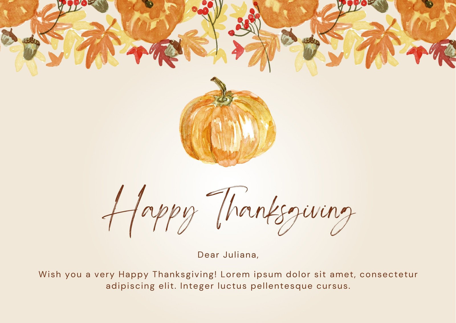 Design And Print Custom Landscape Thanksgiving Cards | Canva regarding Thanksgiving Wishes Cards