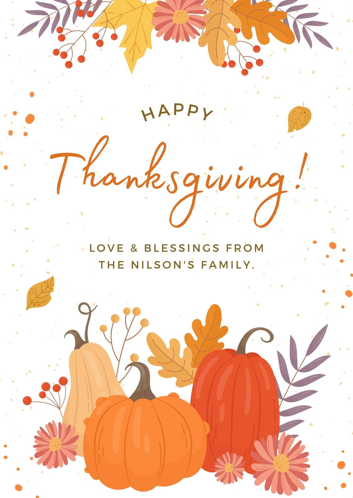 Design And Print Custom Portrait Thanksgiving Cards | Canva for Free Electronic Thanksgiving Cards