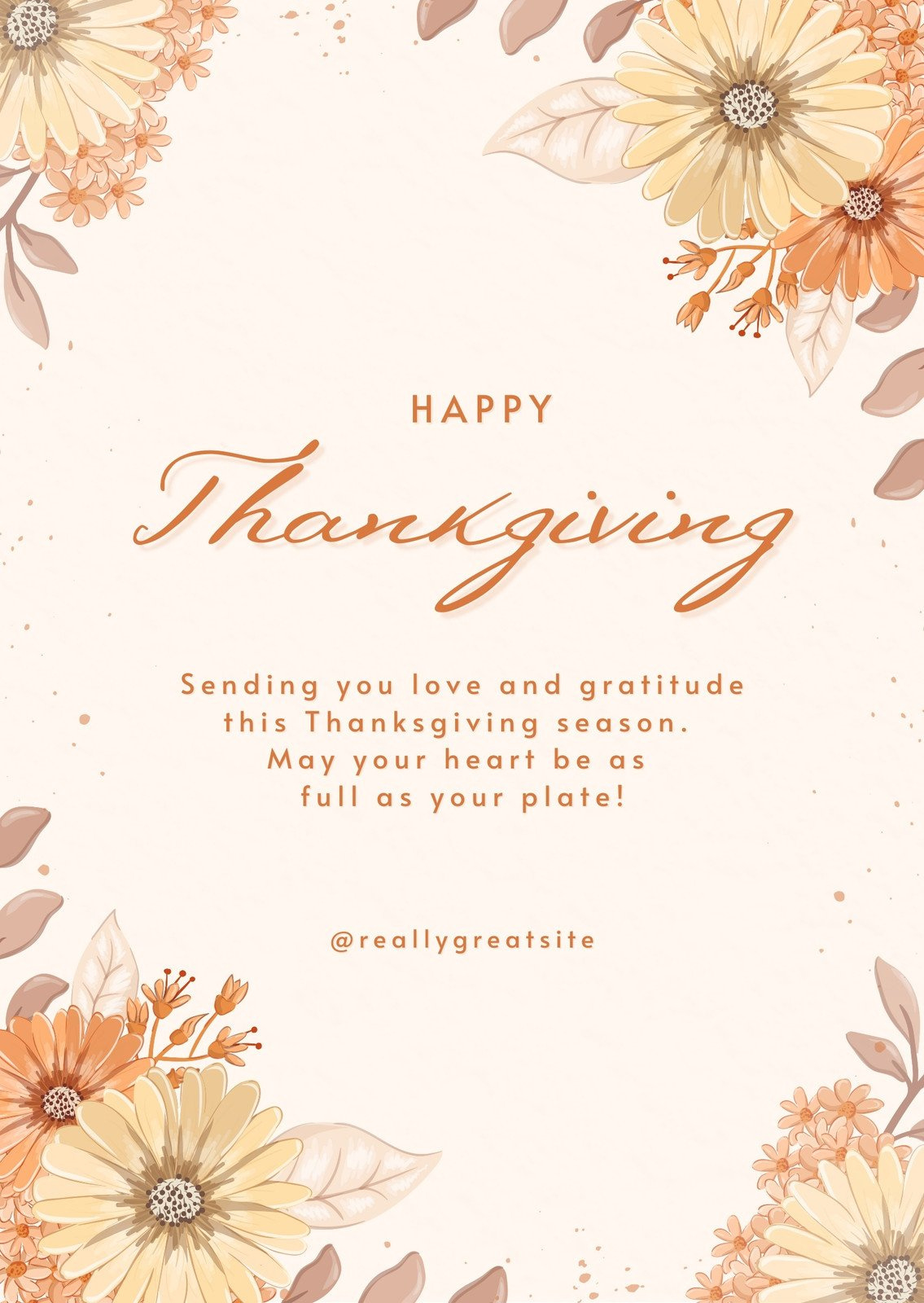 Design And Print Custom Portrait Thanksgiving Cards | Canva pertaining to Thanksgiving Cards Design