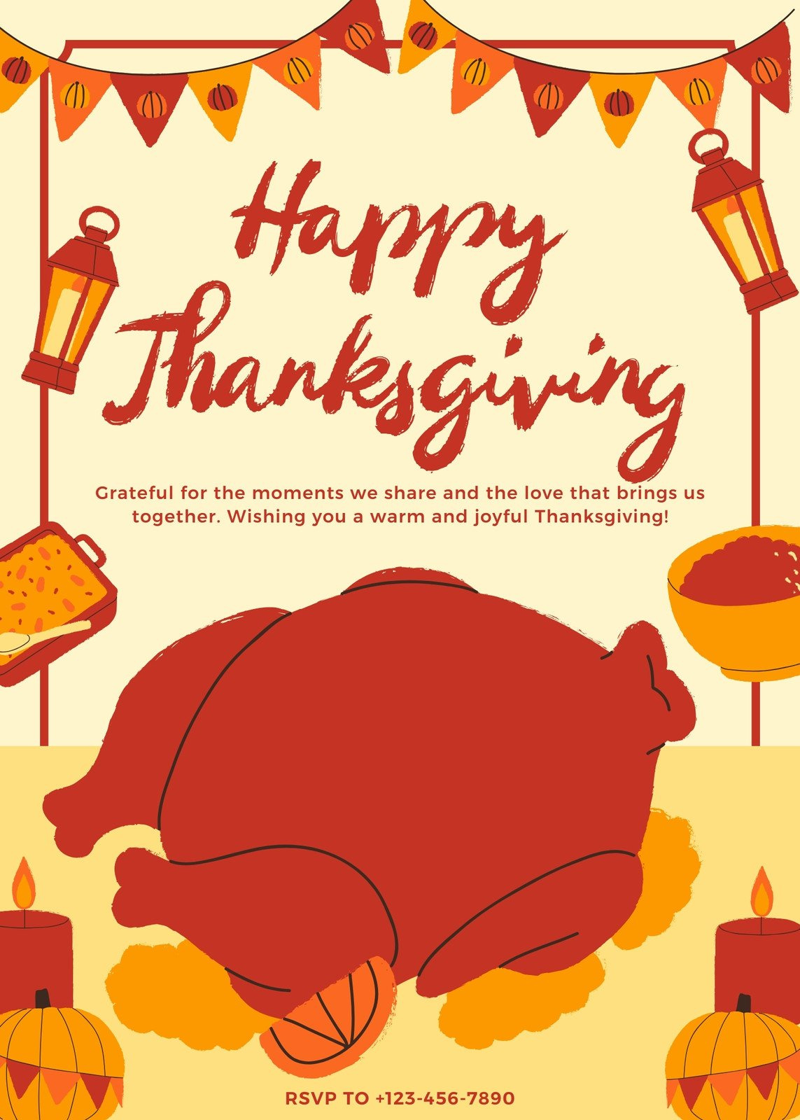 Design And Print Custom Portrait Thanksgiving Cards | Canva regarding 123 Thanksgiving Cards