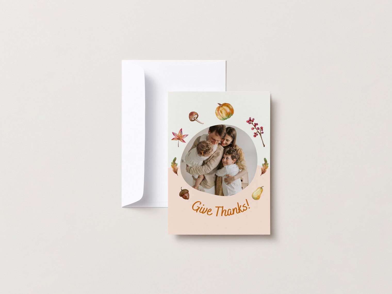 Design And Print Custom Portrait Thanksgiving Cards | Canva within Personalised Thanksgiving Cards