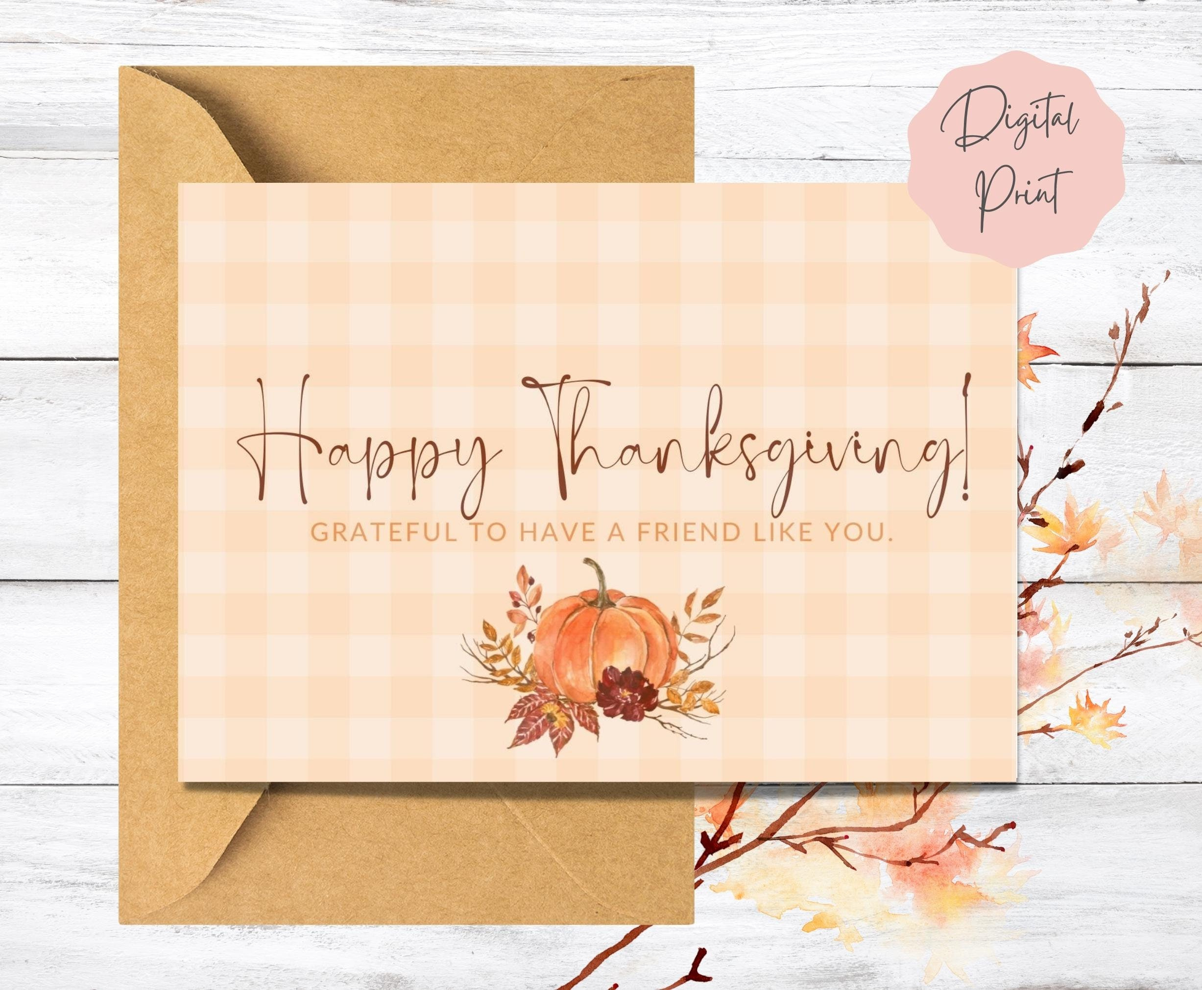 Digital Thanksgiving Card For Friend Grateful For Friend Card pertaining to Thanksgiving Cards To A Friend