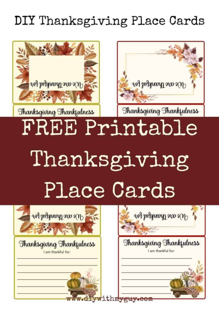 Thanksgiving Free Printable Place Cards