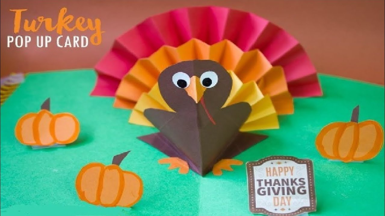 Diy Thanksgiving Turkey Pop Up Card for Handmade Thanksgiving Day Cards