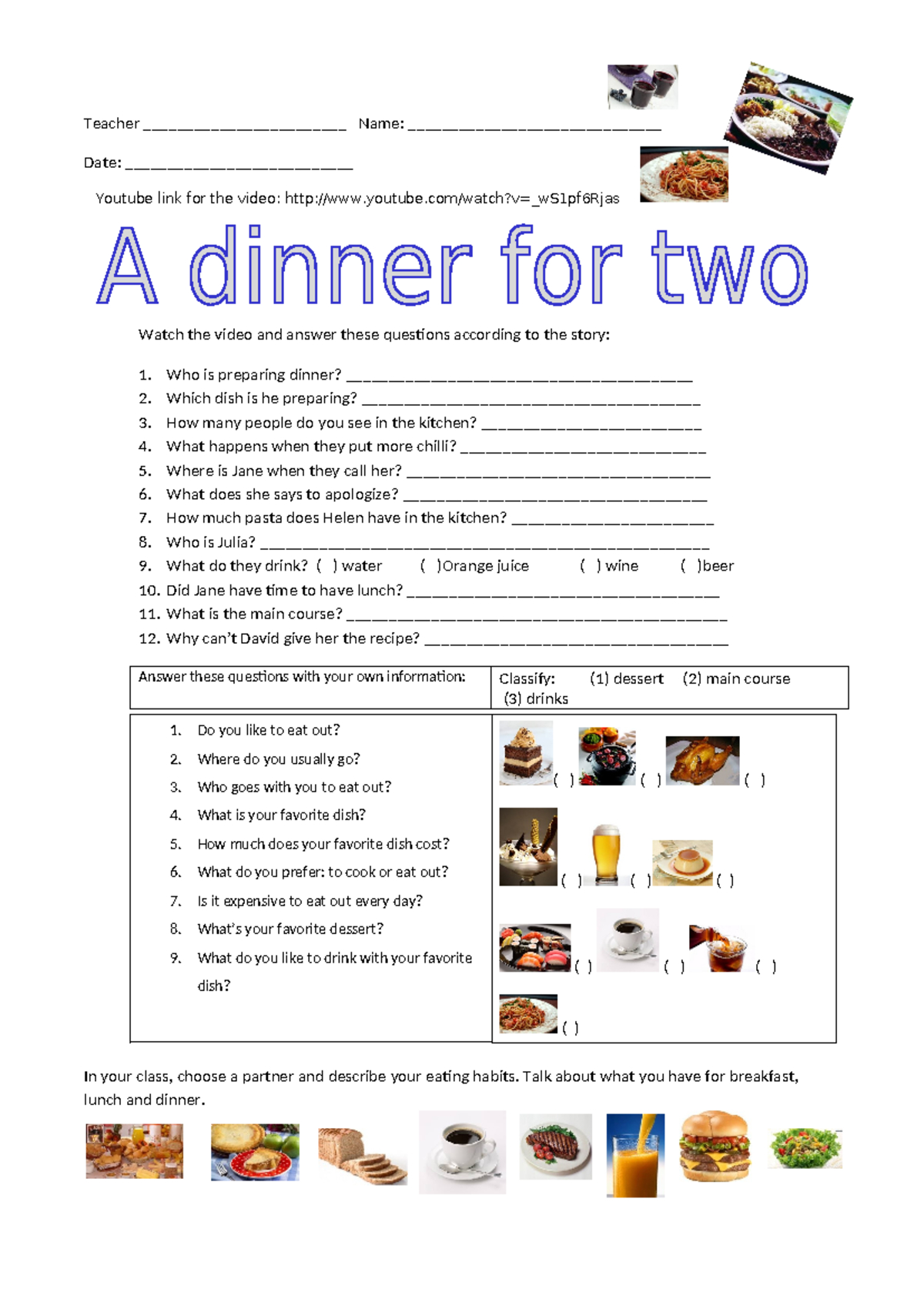 Eating-Habits-Activities-Promoting-Classroom-Dynamics-Group-Form for Mythbusters Thanksgiving Food Fables Worksheet Answers