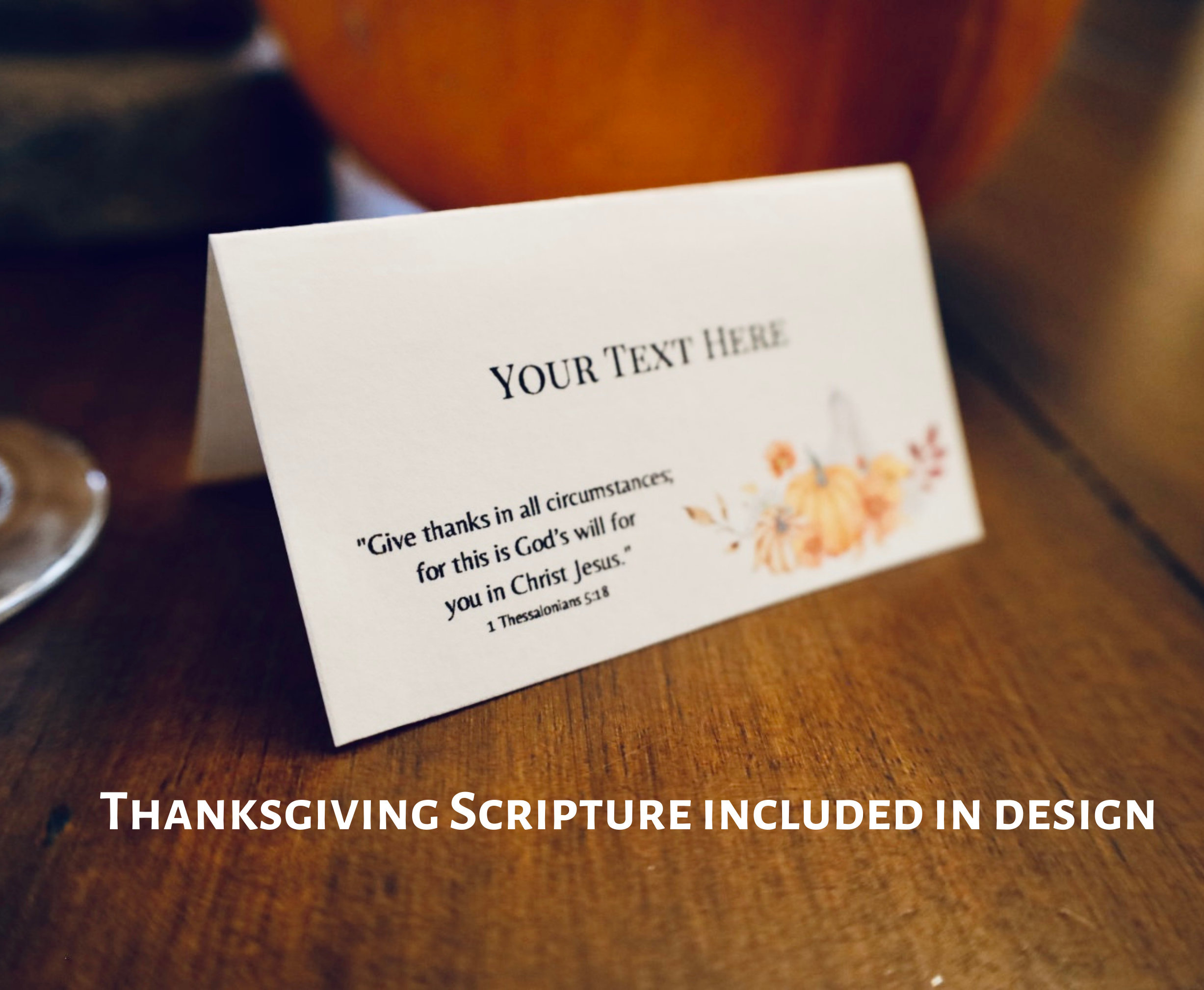 Editable Thanksgiving Place Cards Scripture Verse, Religious regarding Thanksgiving Cards Verses For Business