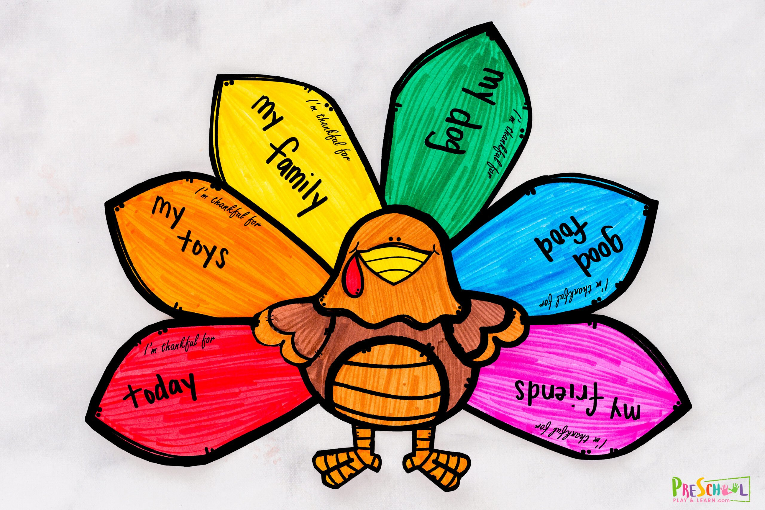 🦃 Free Printable &amp;quot;I Am Thankful&amp;quot; Turkey Paper Craft with regard to Thanksgiving Crafts For Preschoolers Printable