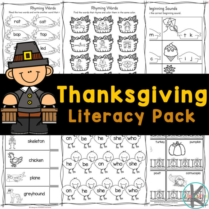 Free Thanksgiving Kindergarten Worksheets