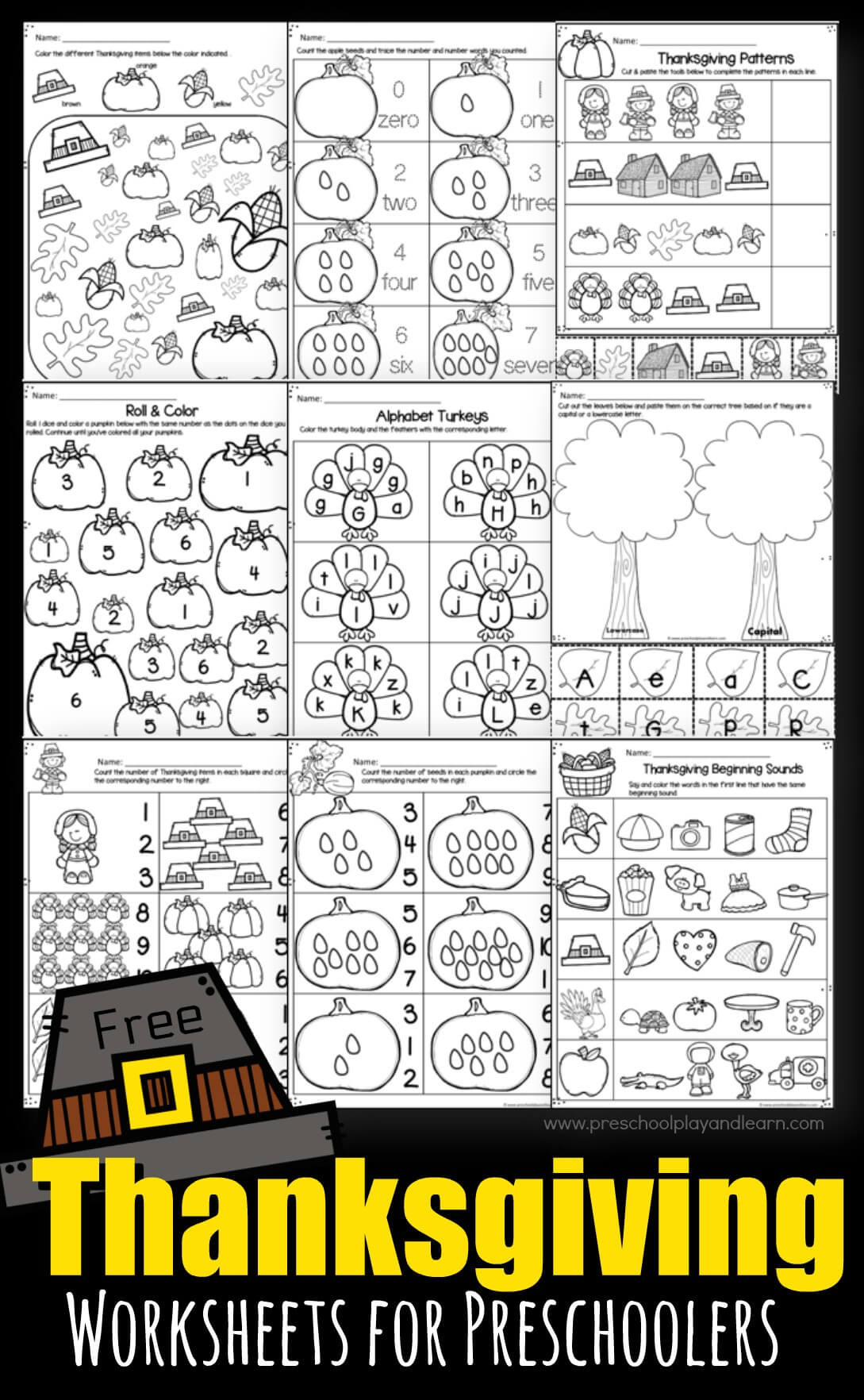 🦃 Free Printable Thanksgiving Worksheets For Preschoolers for Thanksgiving Prek Worksheets