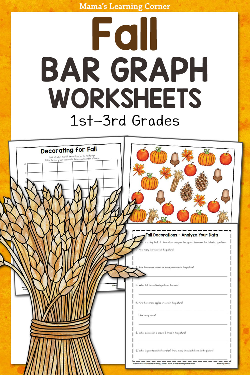 Fall Bar Graph Worksheets - Mamas Learning Corner intended for Thanksgiving Bar Graph Worksheets