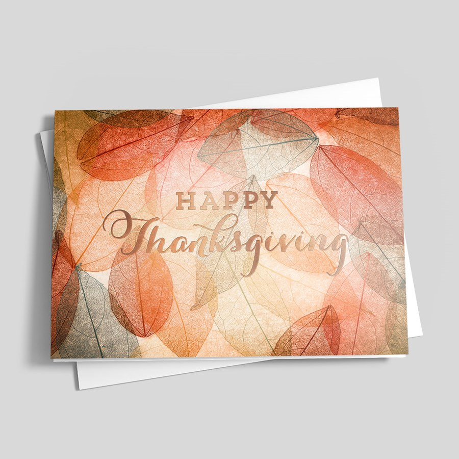 Fall Leaves Thanksgiving - Thanksgiving Greeting Cardscardsdirect intended for Elegant Thanksgiving Cards