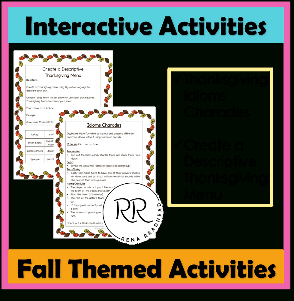 Feasting On Words: 7 Thanksgiving Figurative Language Activities intended for Thanksgiving Figurative Language Worksheets